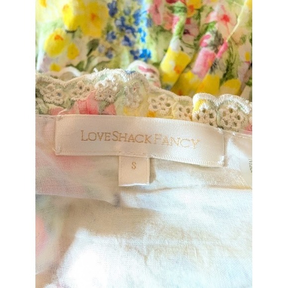 LoveShackFancy Aldina Ditsy Floral Ruffle‎ Mini Dress Lace Trim Size S - Picture 5 of 7